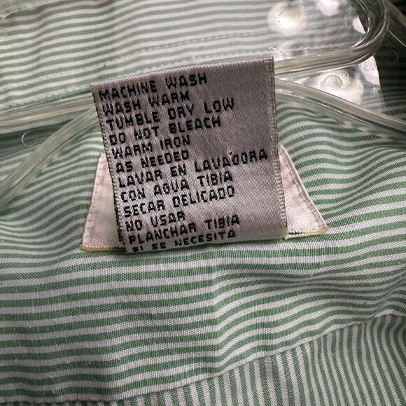 Fabrizio by Ativa Womens Shirt Size XXL Green Stripe Vintage Y2K Butterflies - Picture 4 of 7